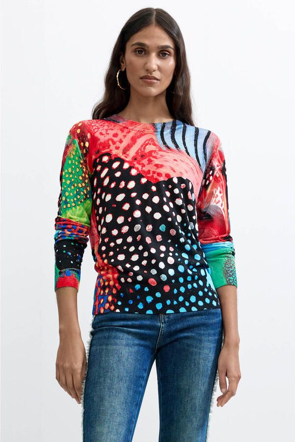 Desigual top met print meerkleurig