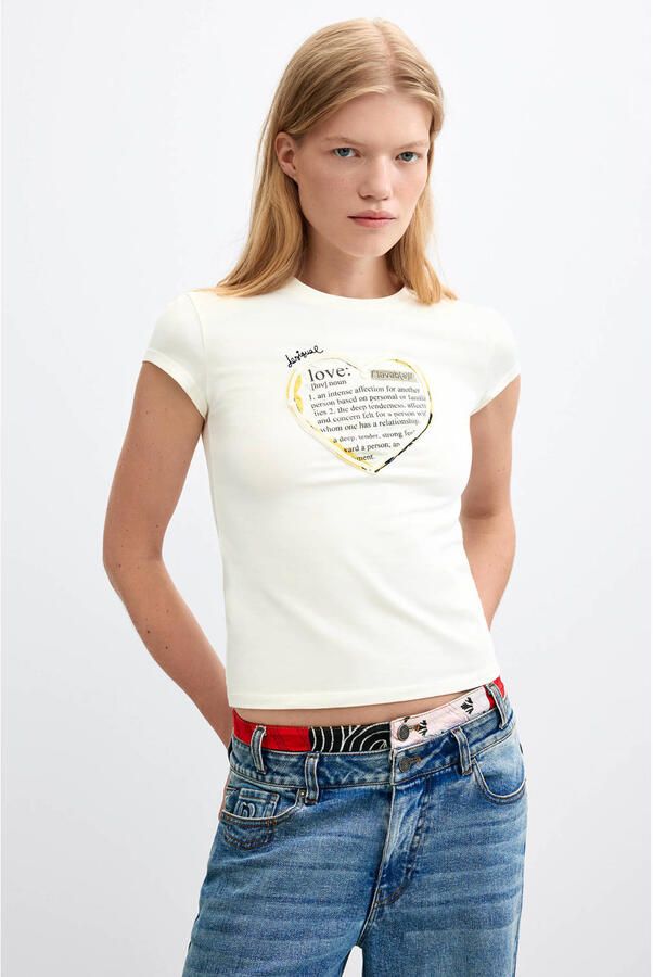 Desigual top met print wit