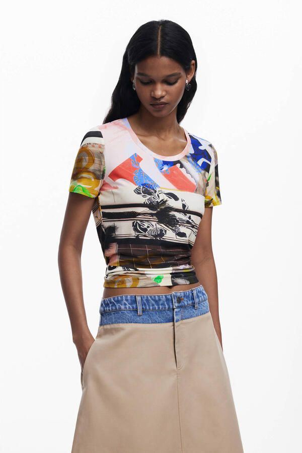 Desigual Korte Mouw T-shirt Lente Zomer Collectie Multicolor Dames - Foto 3