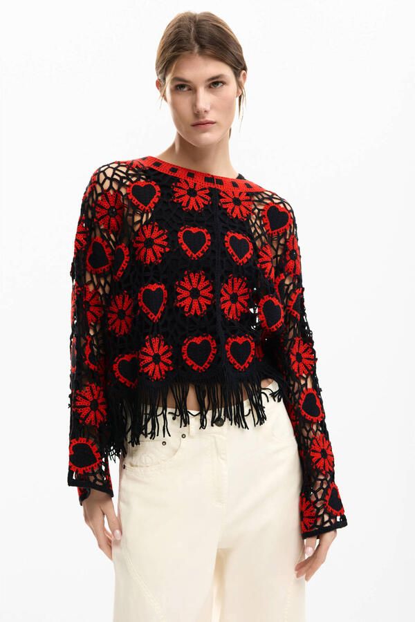 Desigual top zwart gebreid