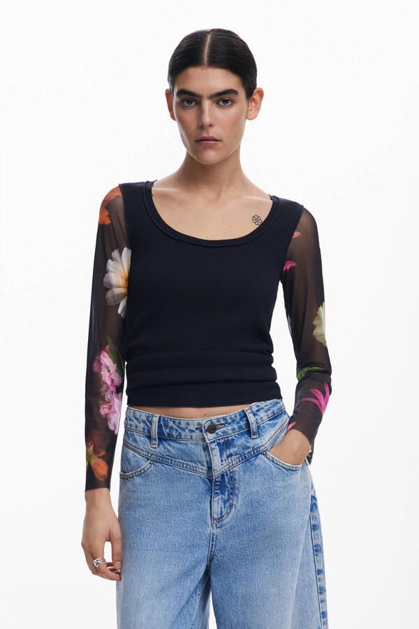 Desigual Casual Grafisch Bedrukt T-shirt Vrouwen Lente Zomer Black Dames - Foto 3