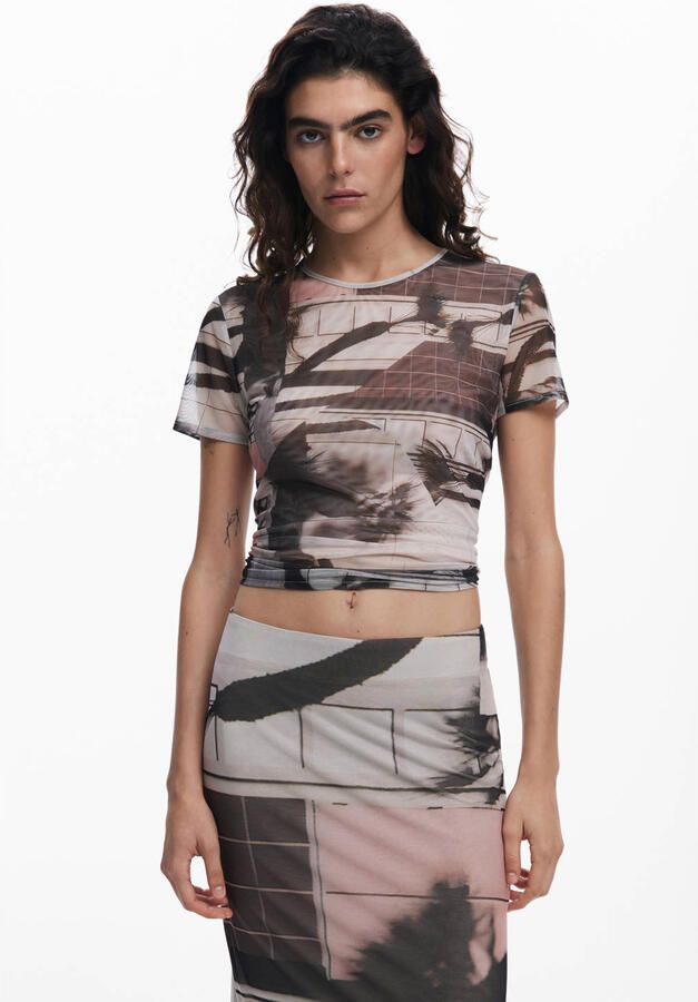 Desigual Zwarte Bedrukte T-shirt voor Vrouwen Black Dames - Foto 2