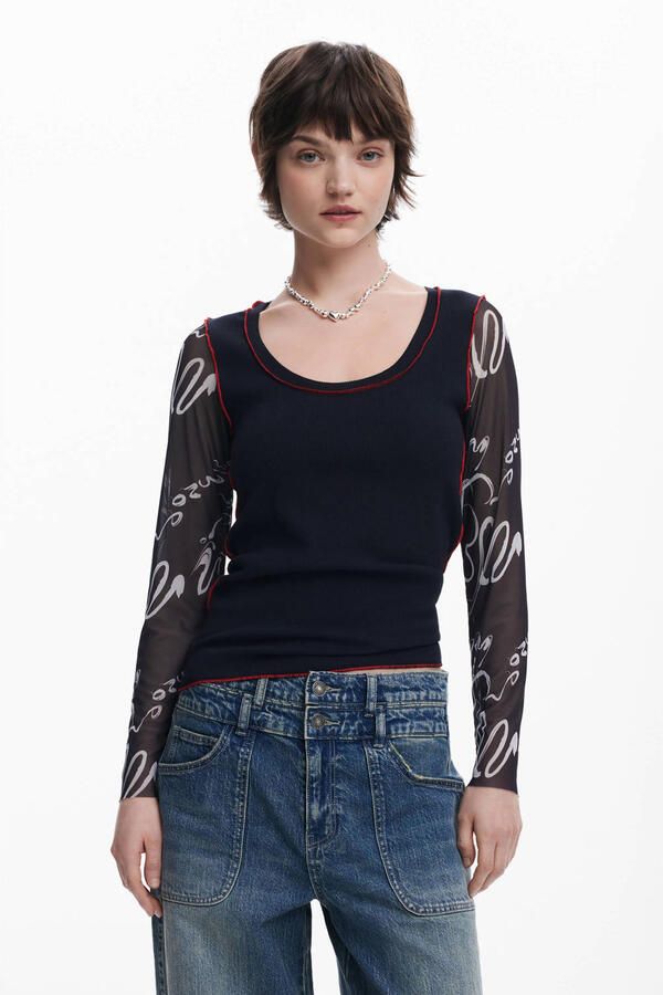 Desigual T-shirt Korte Mouw T-shirt manches longues femme Martina - Foto 3