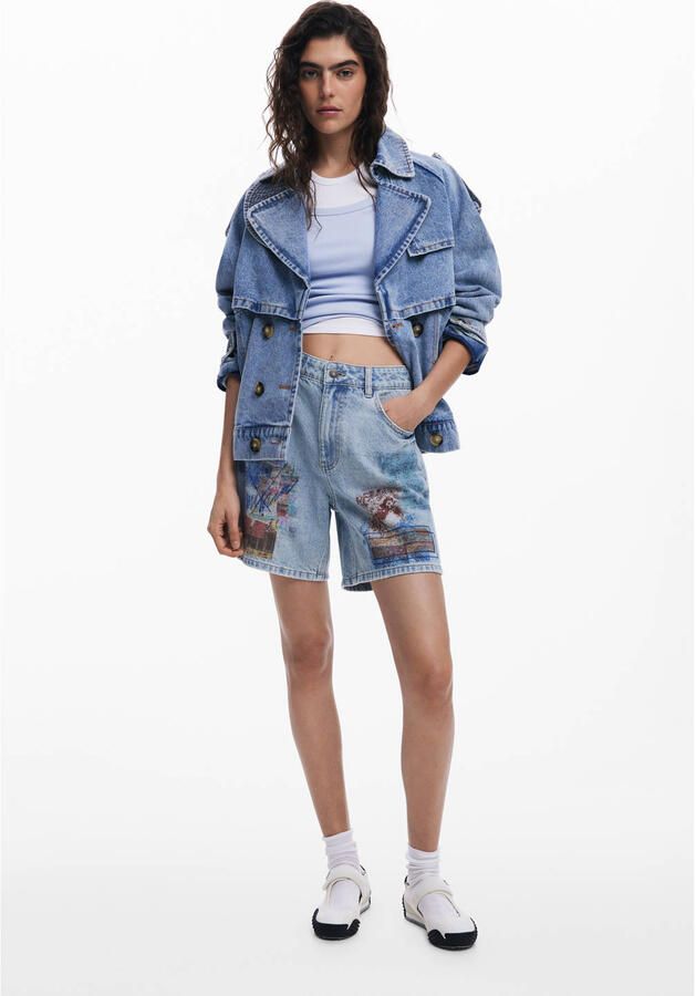 Desigual trenchcoat light blue denim - Foto 3