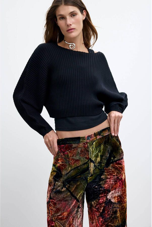 Desigual wide leg broek met print meerkleurig - Foto 3