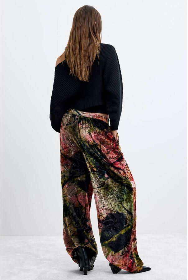 Desigual wide leg broek met print meerkleurig - Foto 2