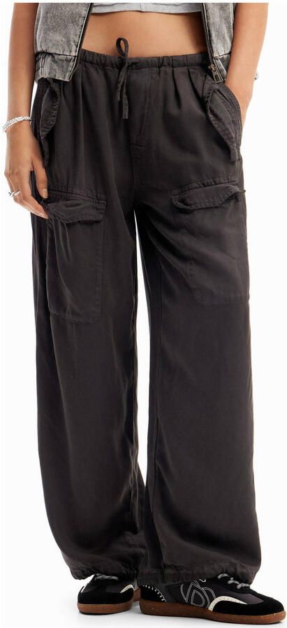 Desigual wide leg cargobroek antraciet