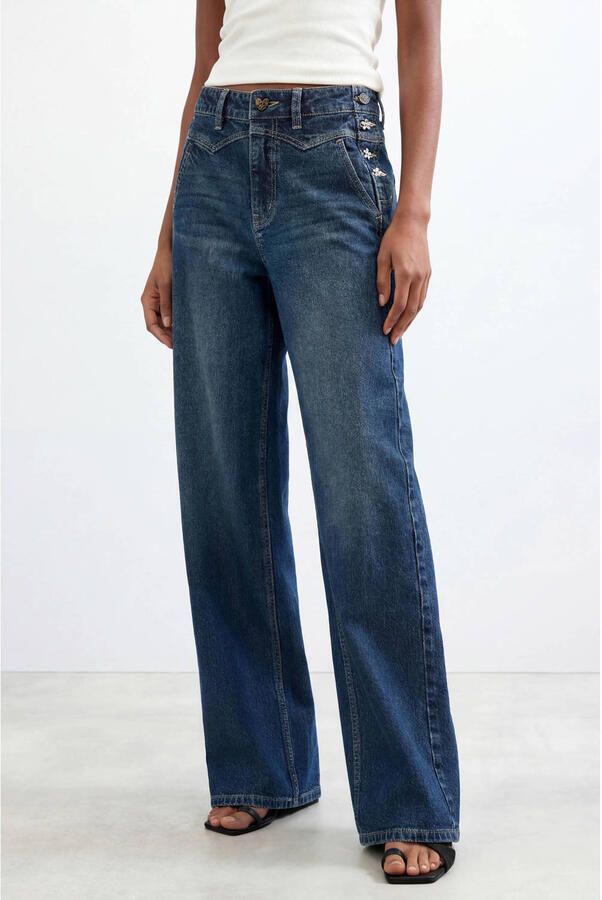Desigual wide leg jeans donkerblauw