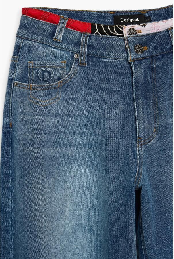 Desigual wide leg jeans mediumblauw - Foto 2