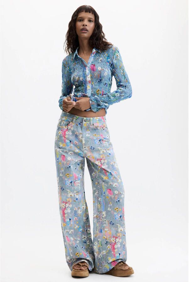 Desigual wide leg jeans met print meerkleurig - Foto 2