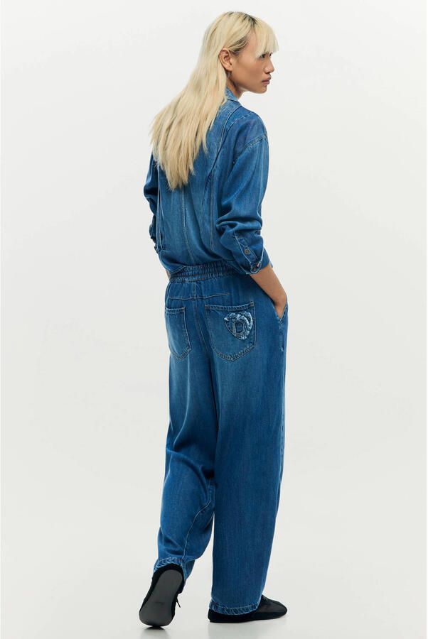 Desigual wide leg regular waist broek medium blue denim - Foto 2