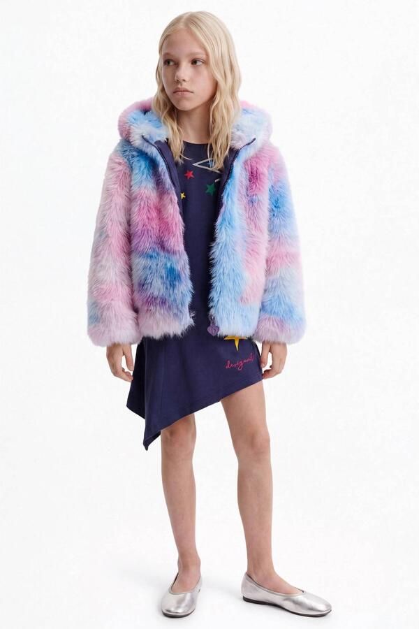 Desigual winterjas blauw roze - Foto 2
