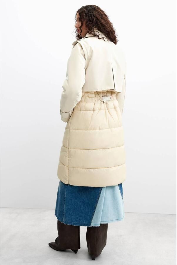 Desigual winterjas ecru - Foto 3