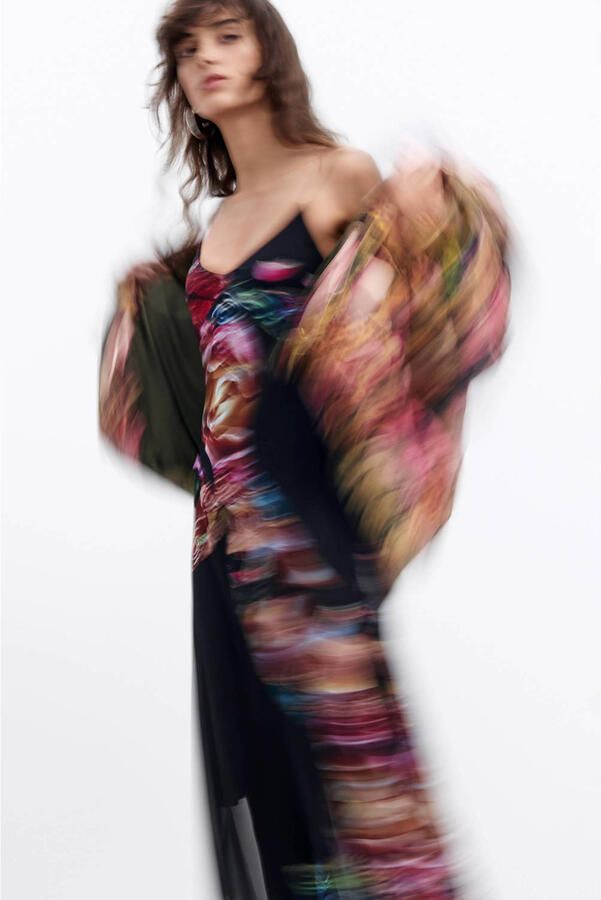 Desigual winterjas met print meerkleurig - Foto 3