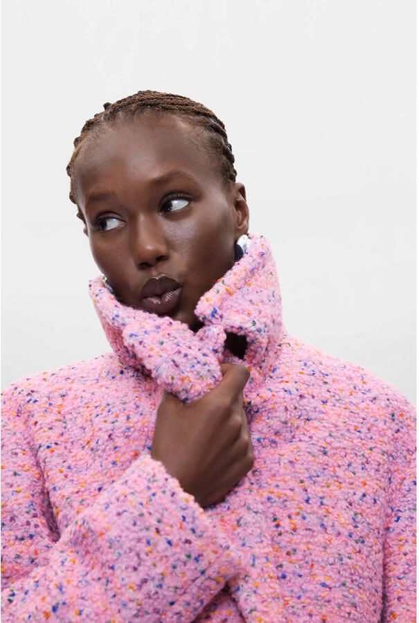 Desigual wintermantel met wol roze - Foto 2