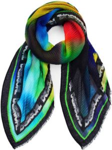 Desigual geplisseerde sjaal met all-over print zwart multi