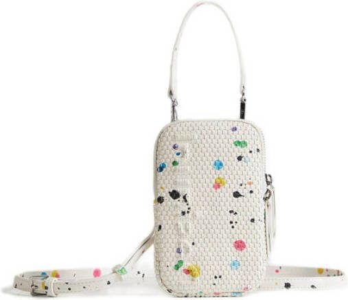 Desigual geweven telefoontasje met all-over print ecru - Kledingwinkel.nl