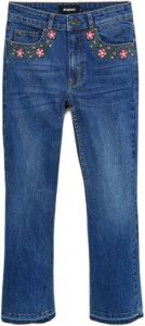 Desigual high waist bootcut jeans met borduursels dark denim