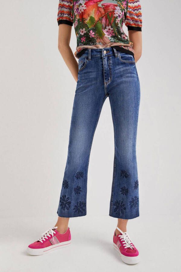 Desigual high waist cropped jeans medium blue