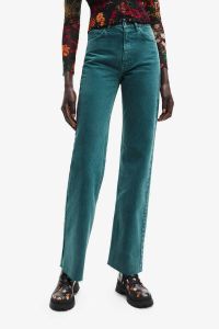 Desigual high waist wide leg jeans groen