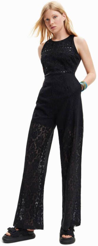 Desigual Zwart Mouwloos Jumpsuit Black Dames