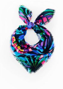 Desigual sjaal met bladprint multi