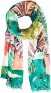 Desigual sjaal met bloemenprint groen