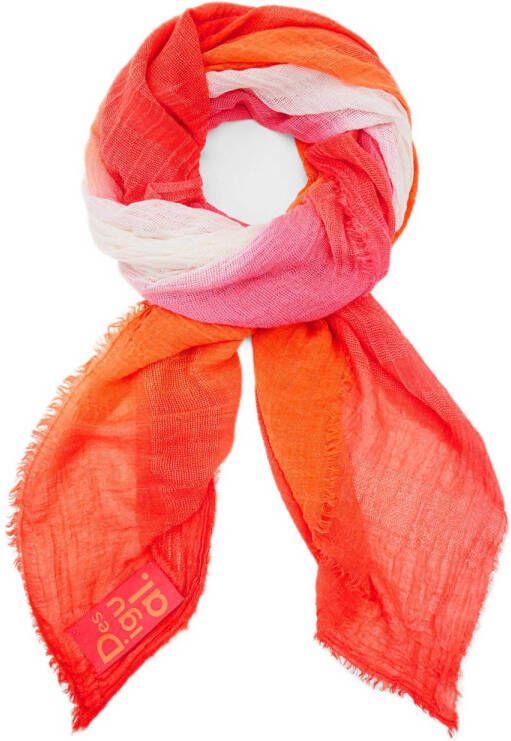Desigual Gedrukte Oranje Sjaal Lente Zomer Multicolor Dames