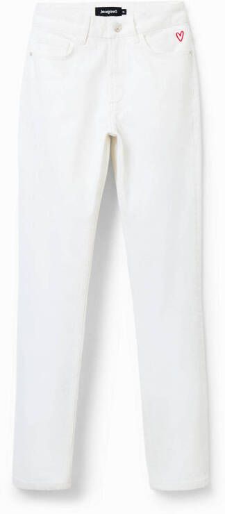 Desigual skinny jeans met borduursels wit