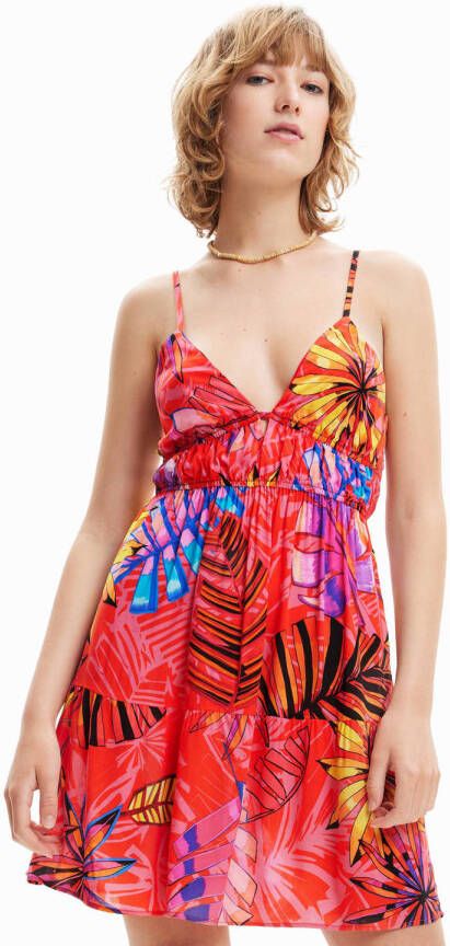 Desigual Korte jurk met tropische uitsnijding voor vrouwen Meerkleurig Dames