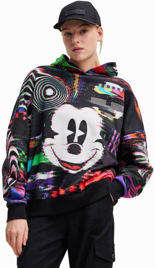 Desigual Glitch Mickey Mouse Oversize Sweater Black Dames