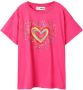 Desigual T-shirt met printopdruk en pailletten roze - Thumbnail 1