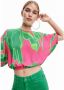 Desigual Chic Pink Viscose Blouse with Contrast Details Multicolor Dames - Thumbnail 1
