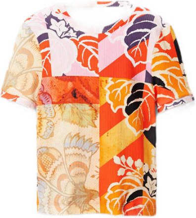 Desigual Bloemenprint T-shirt met korte mouwen Multicolor Dames