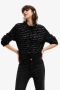 Desigual Zwarte Polyester Trui met Contrasterende Details Black Dames - Thumbnail 1