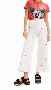 Desigual wide leg jeans met all over print wit