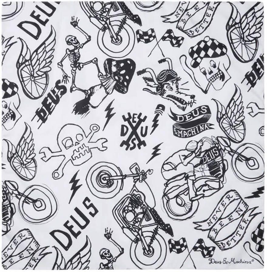 Deus Ex Machina bandana Doodle wit