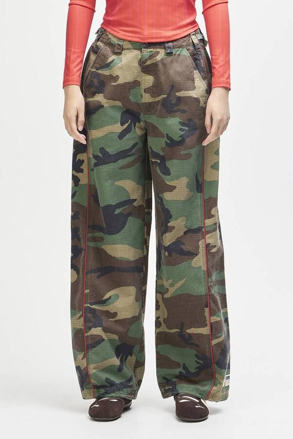 Deus Ex Machina denim wide leg camouflage broek meerkleurig