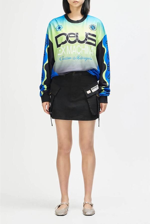 Deus Ex Machina jersey top met tekst zwart - Foto 2