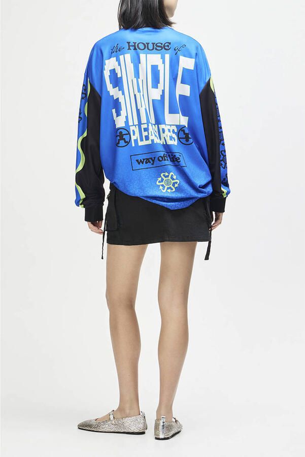 Deus Ex Machina jersey top met tekst zwart - Foto 3
