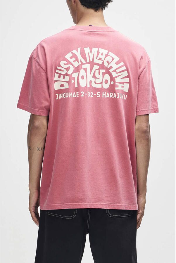 Deus Ex Machina oversized T-shirt met backprint roze - Foto 3