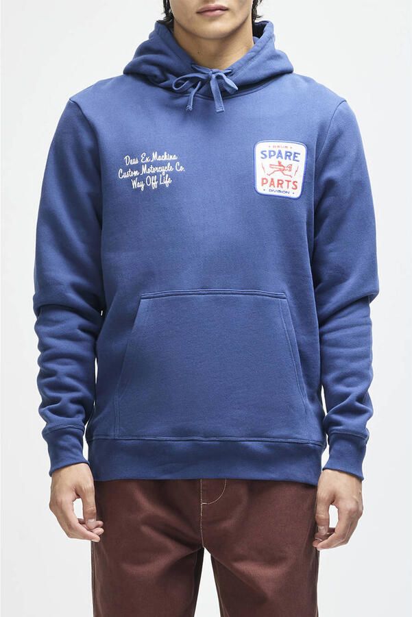 Deus Ex Machina regular fit hoodie met borduursels en print mechanic blauw - Foto 1