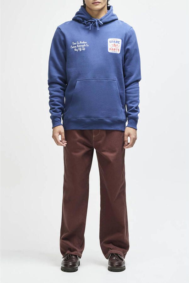Deus Ex Machina regular fit hoodie met borduursels en print mechanic blauw - Foto 2