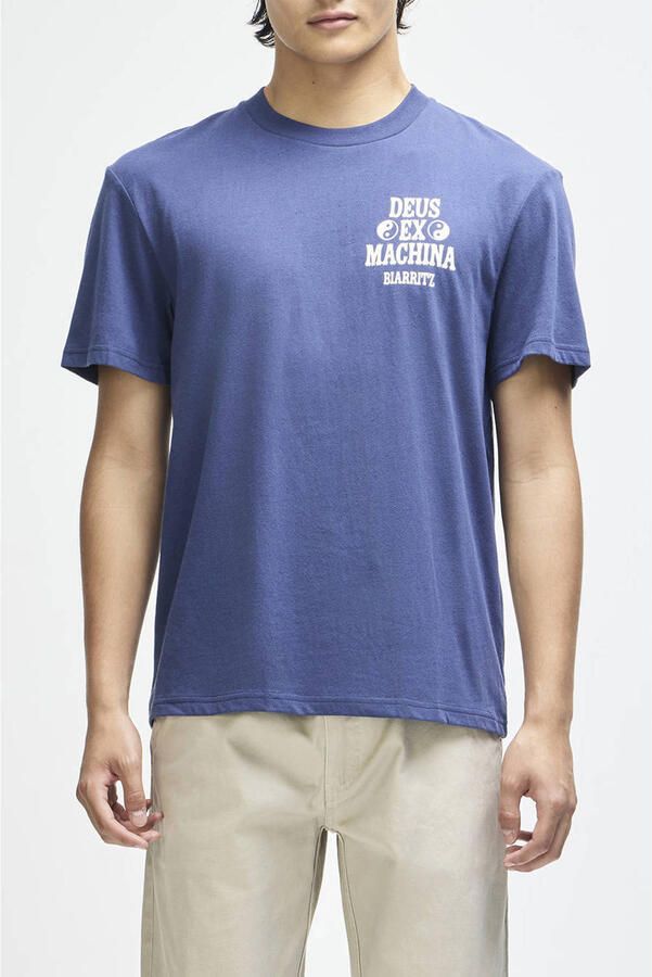 Deus Ex Machina regular fit T-shirt met backprint blauw