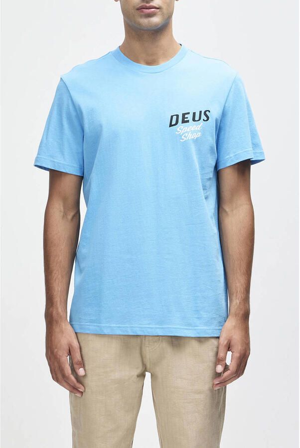 Deus Ex Machina regular T-shirt met backprint blauw