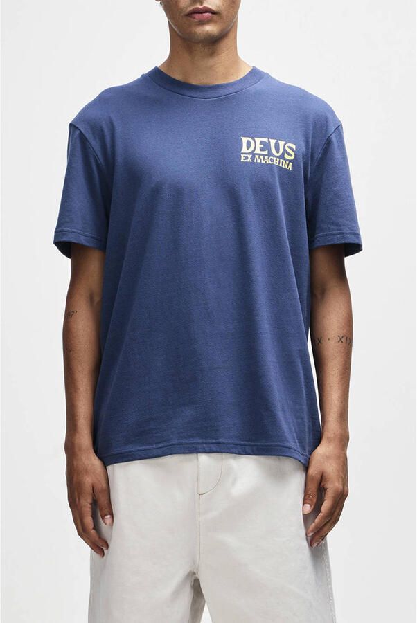 Deus Ex Machina regular T-shirt met backprint donkerblauw