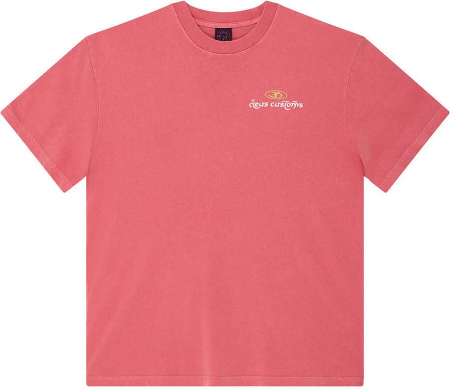 Deus Ex Machina regular T-shirt met backprint koraalrood
