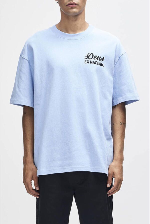 Deus Ex Machina regular T-shirt met backprint lichtblauw