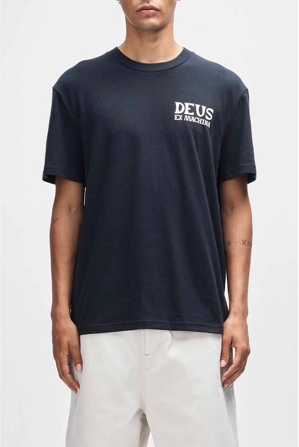Deus Ex Machina regular T-shirt met backprint zwart