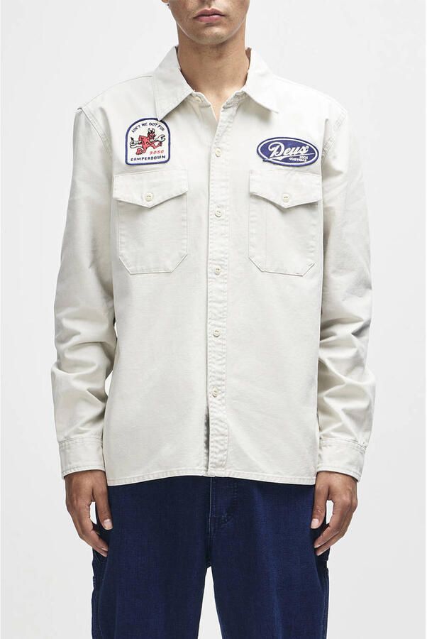 Deus Ex Machina relaxed casual overhemd met backprint wit